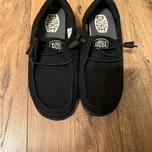 Hey Dude Women's Wide Black Slip-On Loafers
